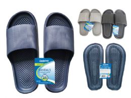 48 Bulk Men's Eva Slipper Navy Grey Black Size 40-45