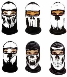 24 Bulk Black & White Ghost/skull Print Ninja Face Mask