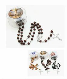 24 Bulk Wholesale Scented Rosary In A Plastic Case Assorted Colors