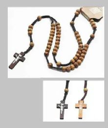 24 Bulk Wholesale Wood Rosary/ Necklace