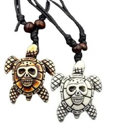 24 Bulk Skull Head Turtle Necklace