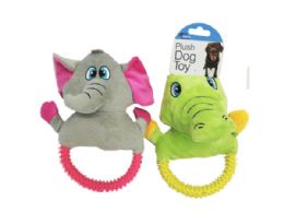 12 Bulk Plush Pet Pull Toy With Pull Ring