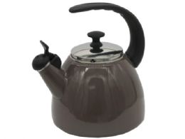6 Bulk 2.5 Liter Assorted Color Whistling Tea Kettle