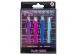 36 Bulk Glam Gear 4 Piece Assorted Uses Tweezer Set