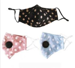 12 Bulk Wholesale Five Layers Filter Cloth Masks With Valve And Polka Dot