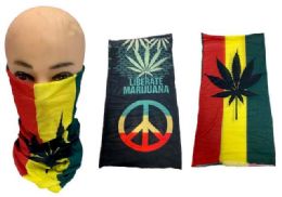 24 Bulk Wholesale Marijuana Style Headgear Gaiter Buff