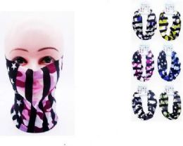 24 Bulk Wholesale Usa Flag Style Headgear Gaiter Buff