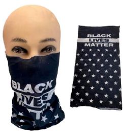 24 Bulk Wholesale Black Lives Matter Style Headgear Gaiter Buff