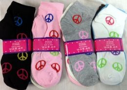24 Bulk Wholesale Lady/girl/women Peace Sign Socks