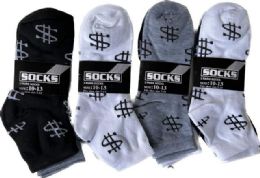 24 Bulk Wholesale Money Sign Man Socks