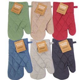 72 Bulk Oven Mitt 6assorted Colors 7x11 Silver, Sage, Camel, Soft Red, Charcoal, Blue