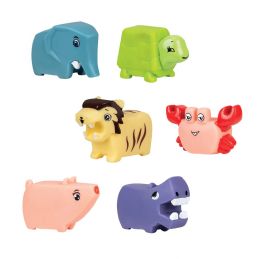 100 Bulk Block Style Rubber Toy Animals