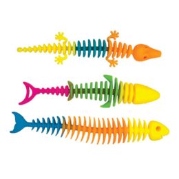 24 Bulk Rainbow Reptile Skeleton Toy