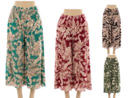 48 Bulk Women's Floral Design Pants In Assorted Colors And Sizes S-xl