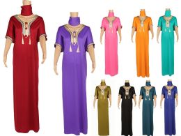 12 Bulk Women's Embroidered Viscose Rayon Gown In Assorted Colors