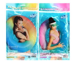 12 Bulk Bestway H2ogo Rainbow Swim Ring In Printed Bag