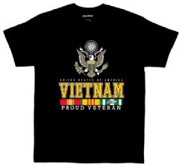 24 Bulk Veteran Eagle -Vietnam T-Shirt Black Color