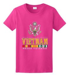 24 Bulk Veteran Eagle - Vietnam T-Shirt Pink Color