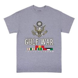 24 Bulk Veteran Eagle - Gulf War T-Shirts Sports Gray Color