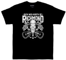 24 Bulk Rich Men North Of Richmond Skull Black T-Shirts