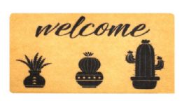 8 Bulk Door Mat Welcome Cactus 30" X 18"