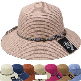 12 Bulk Beach Hat With Sea Shell Band