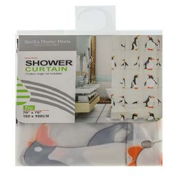 24 Bulk Shower Curtain Penguin 70 X 70 Inch