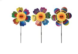 60 Bulk 20" Smiley Face Floral Windmill