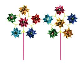 60 Bulk 11" Floral Windmill