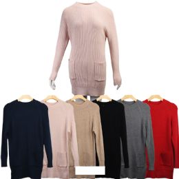 12 Bulk Knitted Cashmere Long Dress Pocket Design L/xl