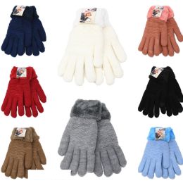 12 Bulk Women's Winter Gloves Fleece And Fur Lining