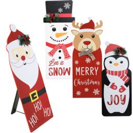 8 Bulk Christmas Mdf Easel Back Standing Decor Santa/snowman/penguin/deer Approx 24x9.5
