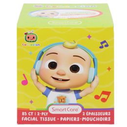 48 Bulk Facial Tissue 85ct Cocomelon 2ply White Boxed