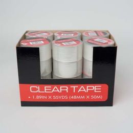 24 Bulk Clear Packing Tape 1.89in X 55 Yds In 24pc Pdq Ea Shrink W Hdr Lab