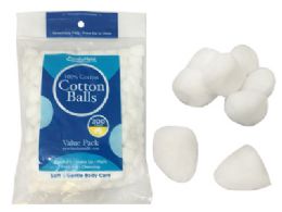 96 Bulk 300-Piece Cotton Balls With RE-Closable Bag