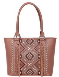 2 Bulk Montana West Studded Collection Concealed Carry Tote Brown