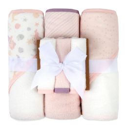 24 Bulk 6 Piece Hooded Bath Towel & Wash Cloth Baby Bath Sets - Mermaid Theme