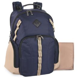 12 Bulk Baby Essentials Two Tone Diaper Bag Backpack W Changing Pad - Navy