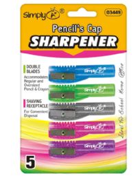 36 Bulk 5 Piece Pencil Cap Sharpener