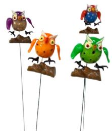 48 Bulk Yard Stake Owl With Springing Wings And Feet