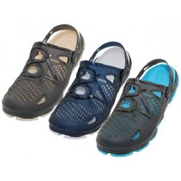 18 Bulk Men's Wave Super Soft Hicker Clogs With Sling Back Sandals