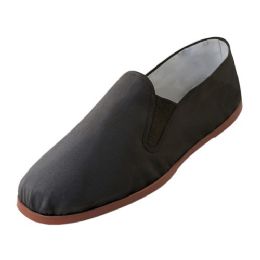36 Bulk Men's Slip On Twin Gore Cotton Upper With Rubber Out Sole Kung Fu Tai Chi Shoe Sizes 43-48