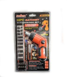 24 Bulk Ratchet Screwdriver Set 24 Piece With 4mm - 13mm Ratchet Socket
