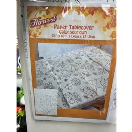 24 Bulk Harvest Color Your Own Tablecover Paper 36x48in Oppbag/insert Bag