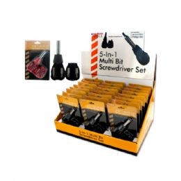 24 Bulk 5-IN-1 Multi Bit Screwdriver Set Countertop Display