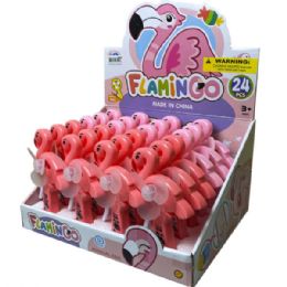 24 Bulk Flamingo Hand Fan