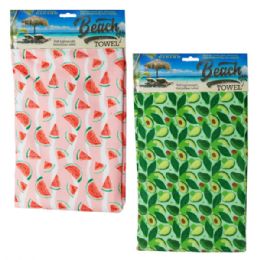 6 Bulk 27.5" X 55" Beach Towel In Assorted Styles