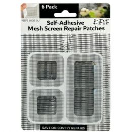 24 Bulk 6 Pack SelF-Adhesive Mesh Screen Repair Patches