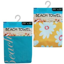 6 Bulk 27.5" X 55" Flower Design Beach Towel