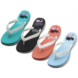 36 Bulk Women's 5-10 Super Soft Rubber Thong sandals